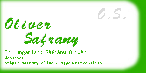 oliver safrany business card